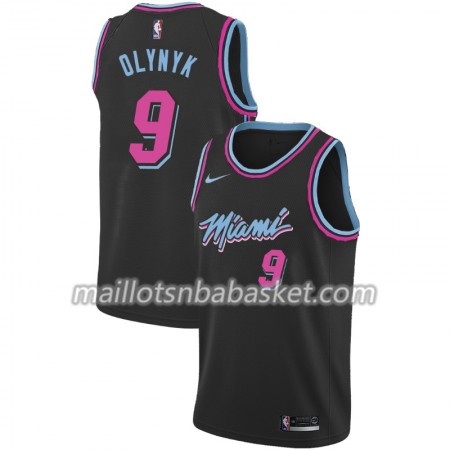 Maillot Homme Miami Heat Kelly Olynyk 9 2018-19 Nike City Edition Noir Swingman